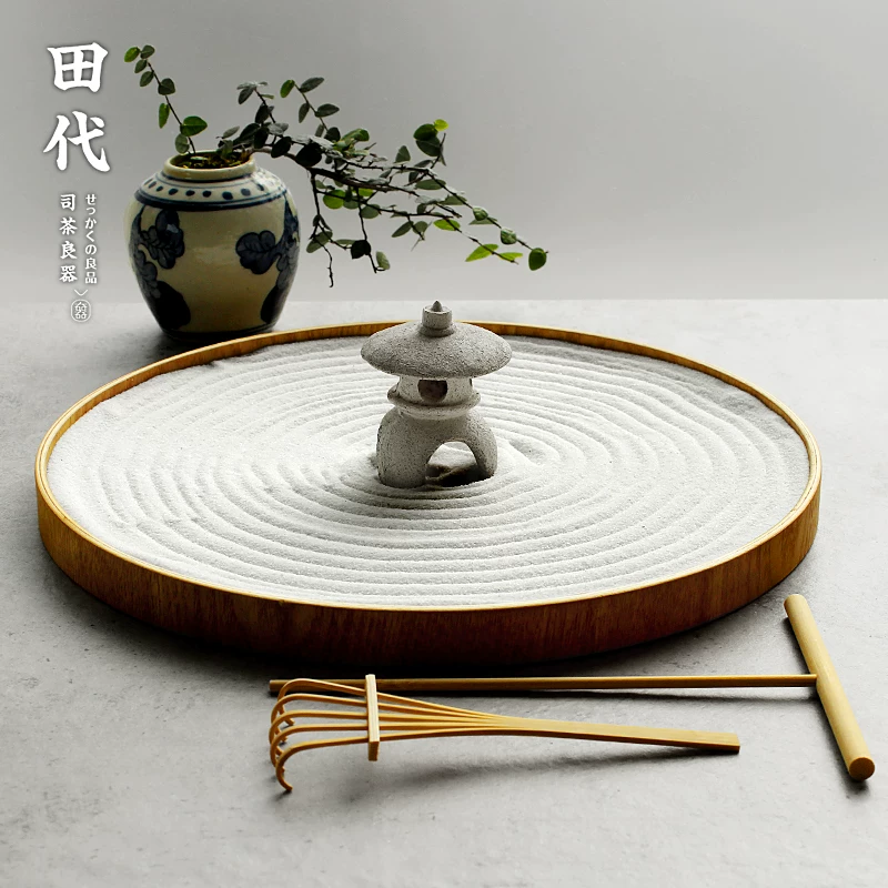 Đồ trang trí phòng trà cao cấp dùng trong nhà, bàn cát cảnh quan tĩnh, lễ trà kung fu, bộ trà tối giản lấy cảm hứng từ thiền, thú cưng trà đạo.