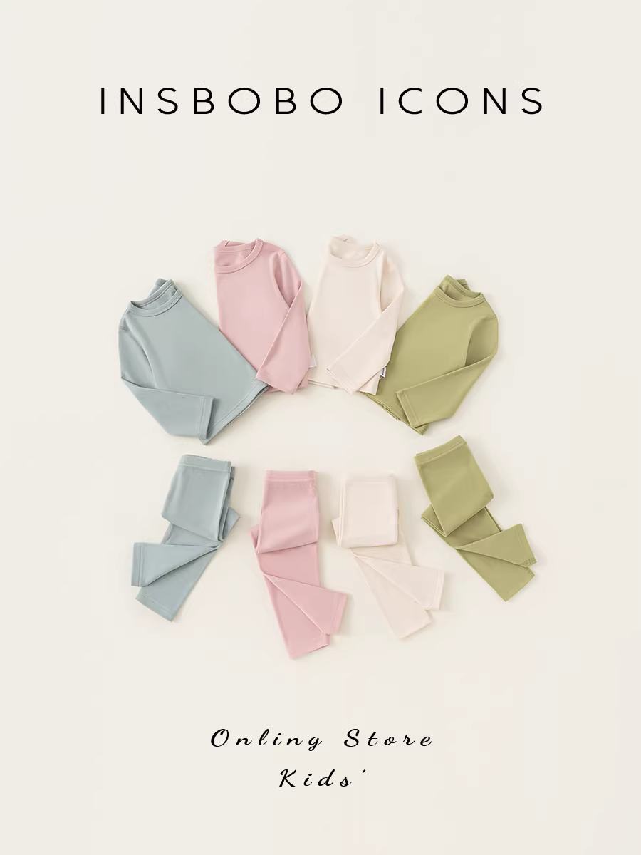 Bộ đồ thu đông INSbobo cho trẻ em, bộ hai mảnh cho bé trai, bộ đồ ngủ cho bé gái, kiểu Hàn Quốc thời trang mới 2025