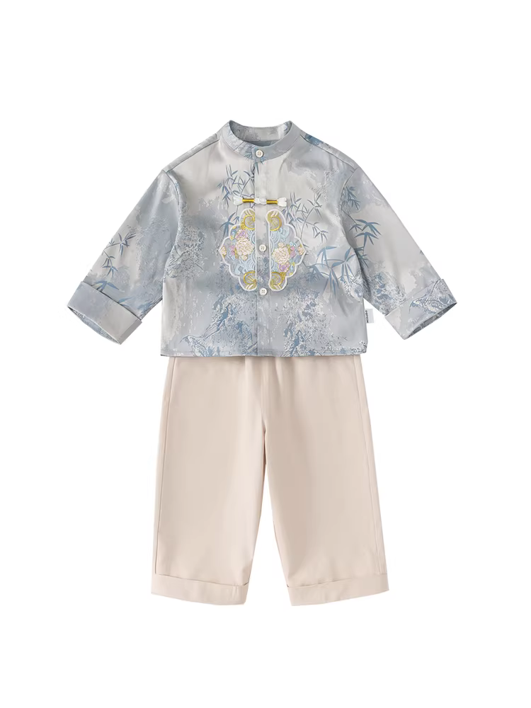 Hanfu dành cho bé trai một tuổi trang phục trang trọng dành cho bé trai Bộ đồ trẻ em phong cách Trung Hoa mới mùa thu đông quần áo bé trai phong cách dân tộc bộ đồ mùa xuân và mùa thu