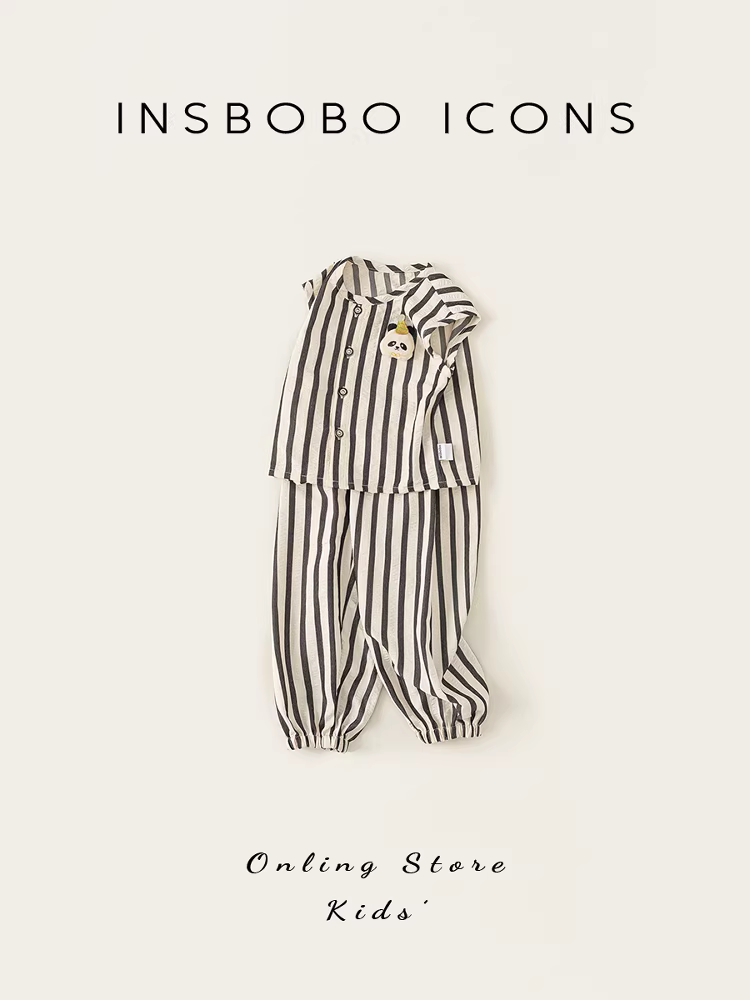 Quần áo mùa hè INSbobo cho bé trai, quần áo trẻ em hè 2025, bộ đồ hai mảnh thời trang cho bé trai