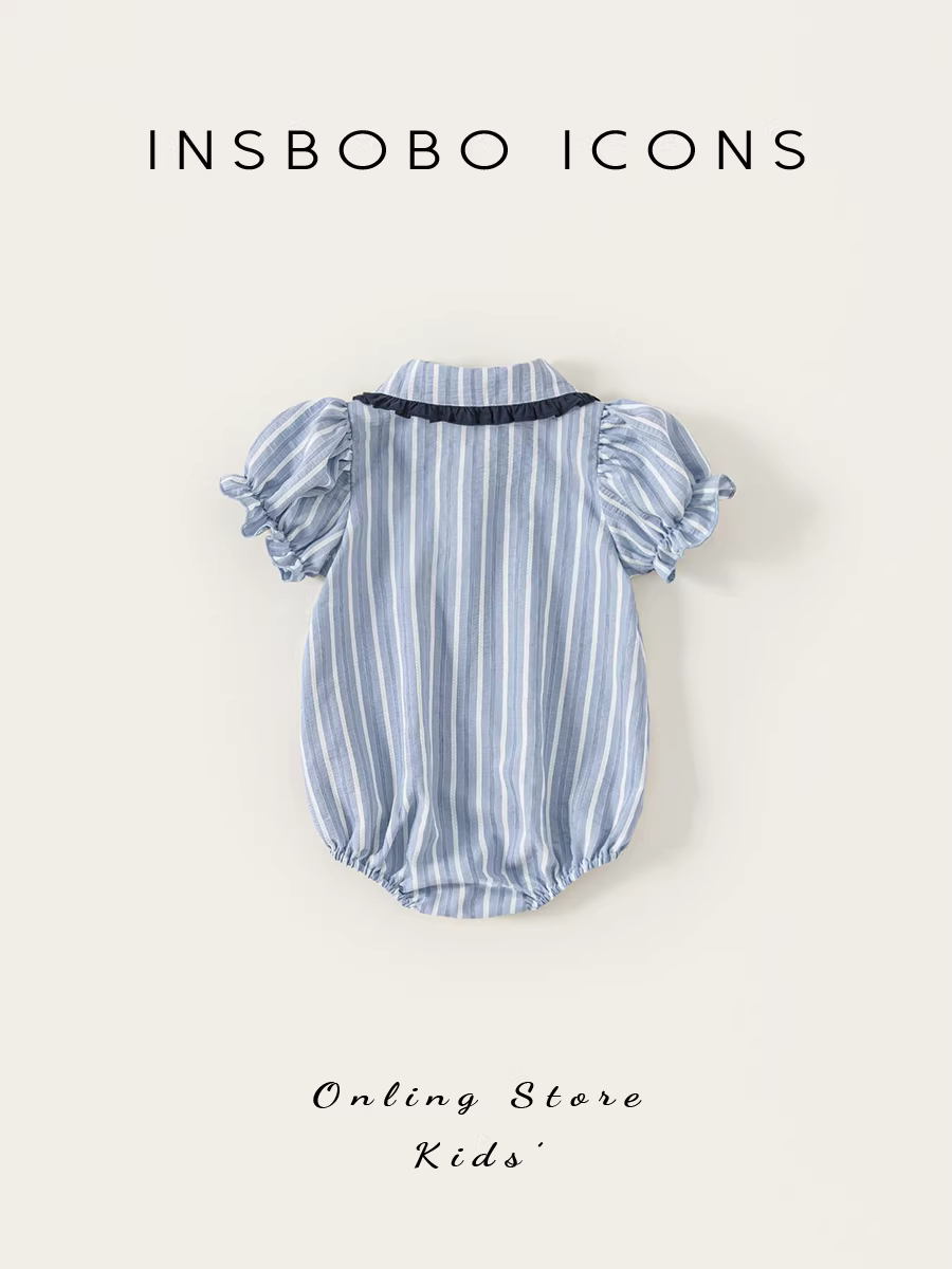Quần áo trẻ em INSbobo mùa hè 2025 kiểu mới bộ liền thân bé gái sơ sinh bộ đồ bò dễ thương quần áo trẻ em mùa hè