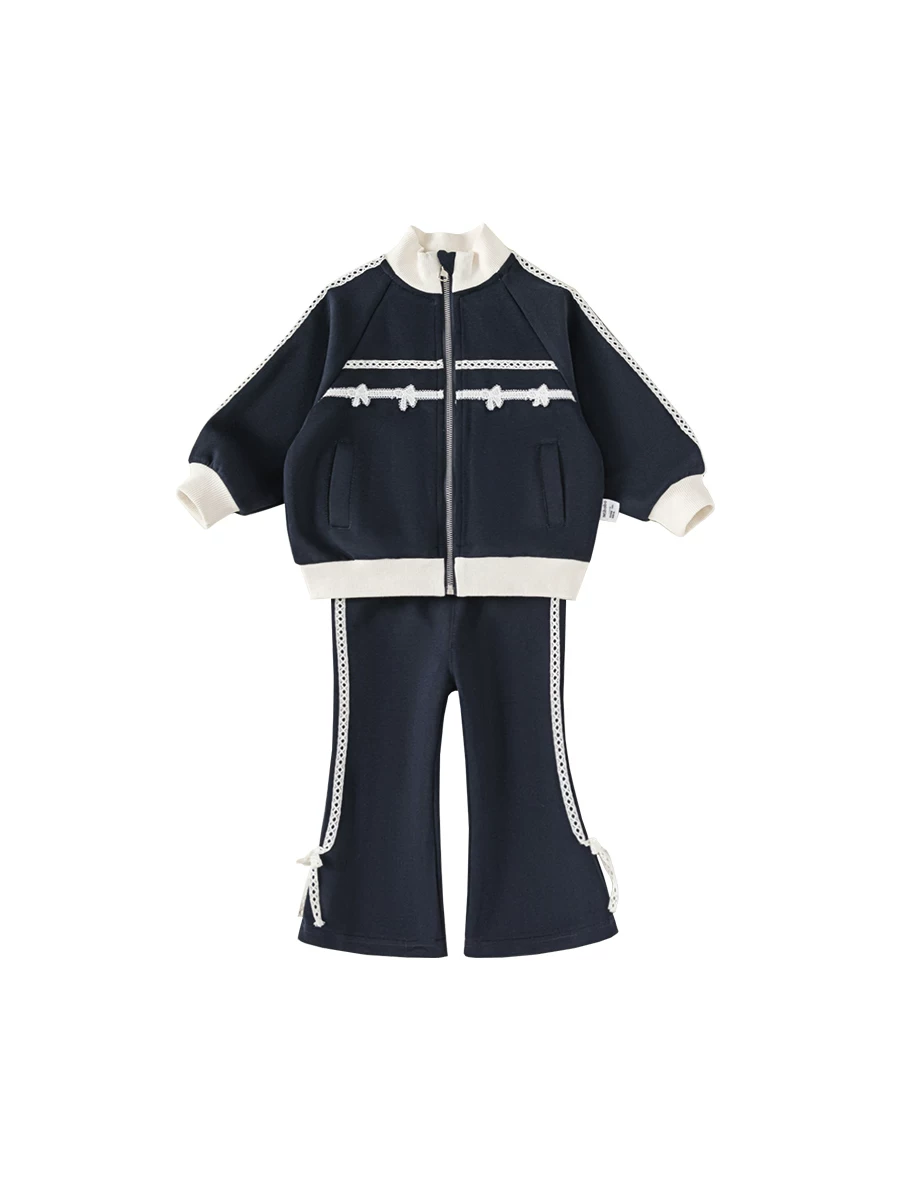 Bộ đồ hai mảnh thời trang INSbobo cho bé gái, mùa xuân thu 2025, trang phục thu mới cho bé, áo dài tay mặc thường ngày