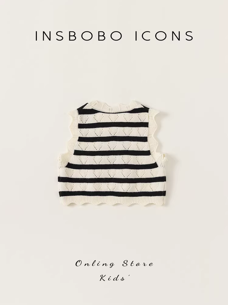 Áo len dệt kim nữ INSbobo thời trang, áo len sọc nữ mùa thu 2025 mới, kiểu dáng đa năng