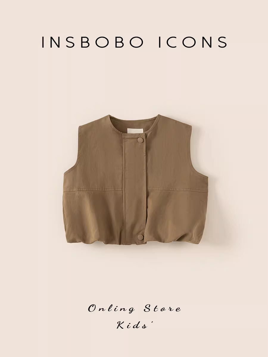 Áo ghi lê bé trai INSbobo thu đông 2025, áo ghi lê bé gái mới, áo khoác ngoài trẻ em