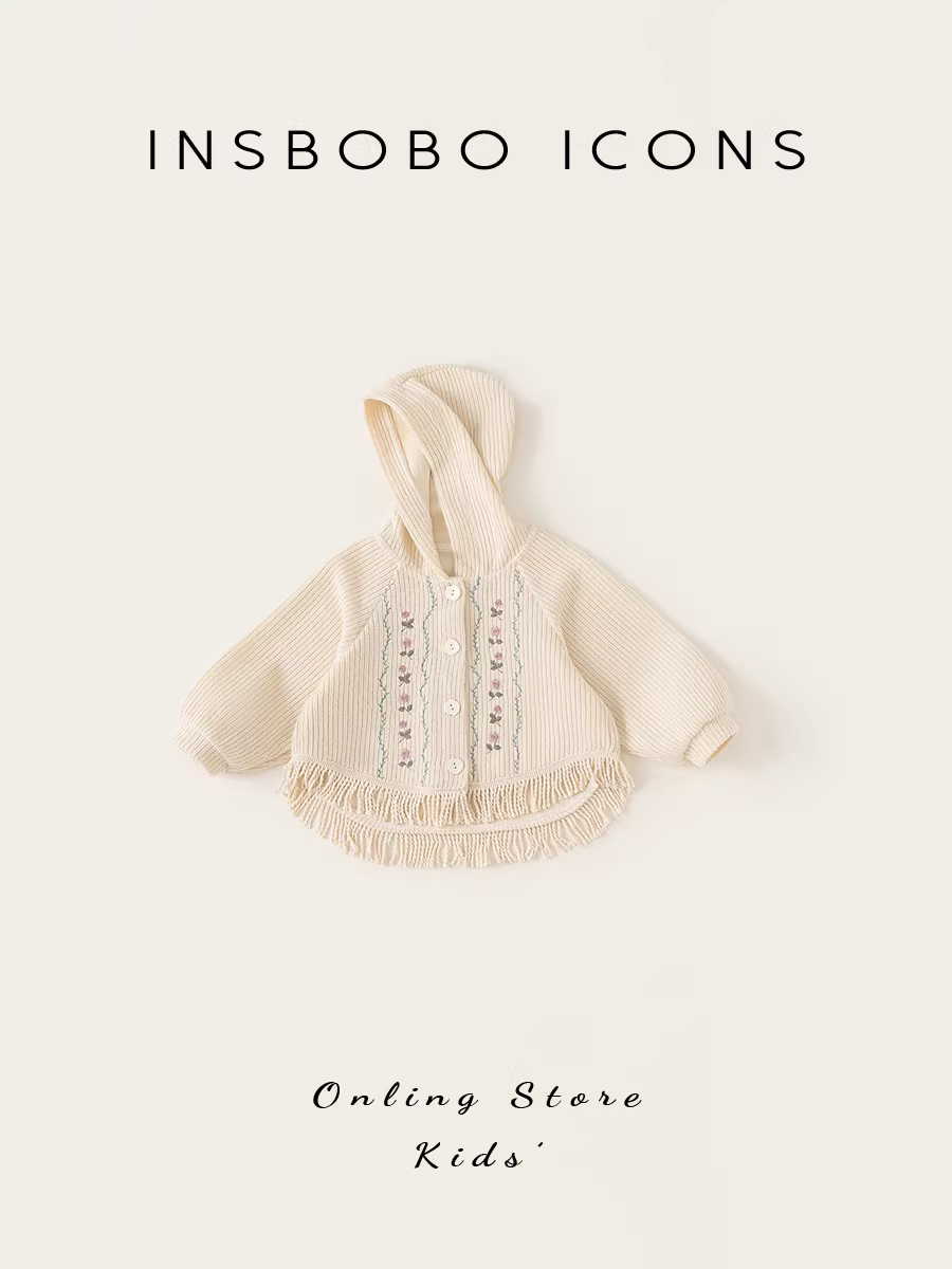 Áo khoác len nữ, áo cardigan trẻ em, kiểu mới thu đông 2025, áo có mũ cho bé gái, áo khoác ngoài dài tay cho trẻ mới biết đi, kiểu dáng thời trang.