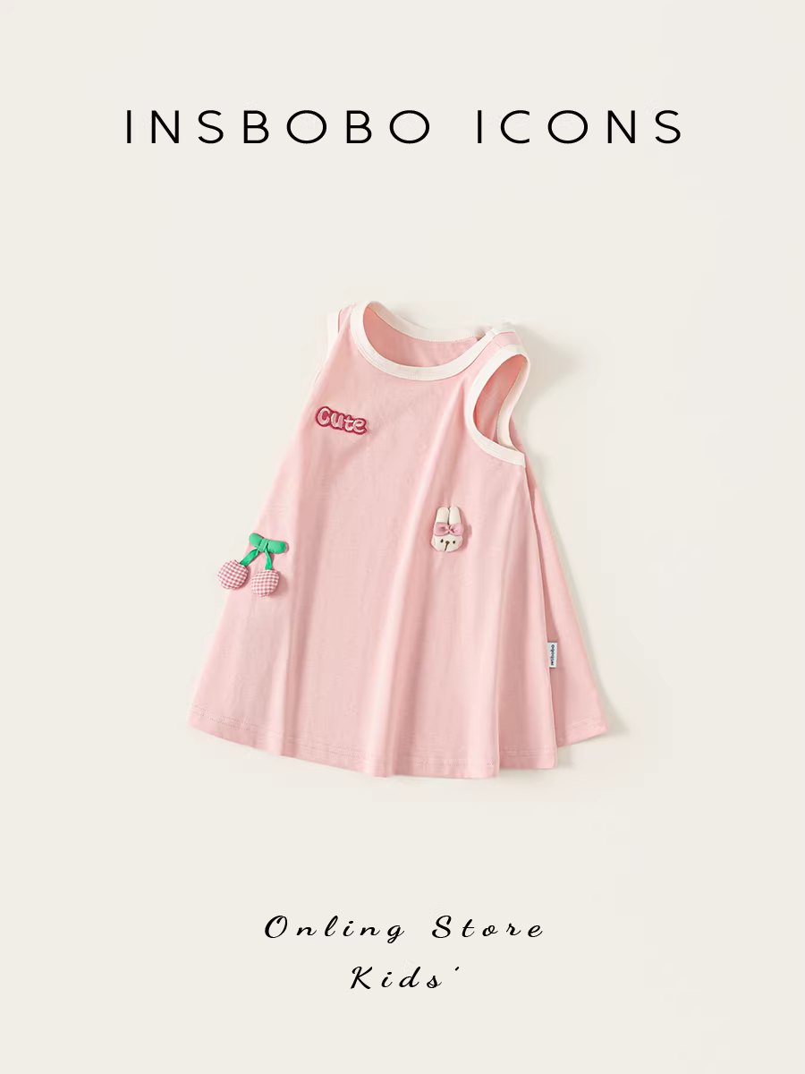 Váy bé gái INSbobo hè 2025 kiểu mới, váy hai dây bé gái, váy trẻ em hè kiểu mỏng, thời trang trẻ em