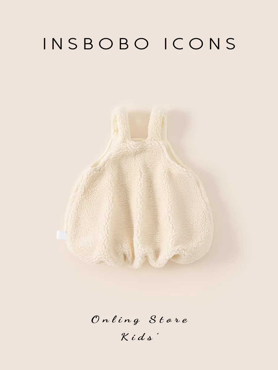 Váy bé gái INSbobo mùa đông 2025 kiểu mới thời trang trẻ em, váy bé dày giữ ấm mùa thu đông, váy yếm
