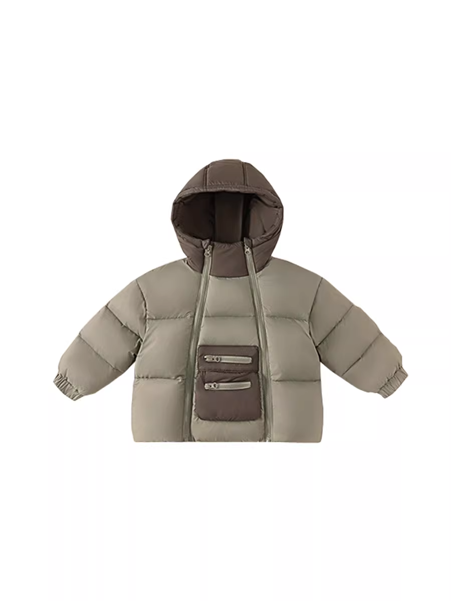 Áo khoác phao trẻ em INSbobo mùa đông 2024 kiểu dáng thời trang, áo khoác phao lông vũ trắng 90% dành cho bé trai, áo khoác phao bé gái, quần áo mùa đông ấm áp