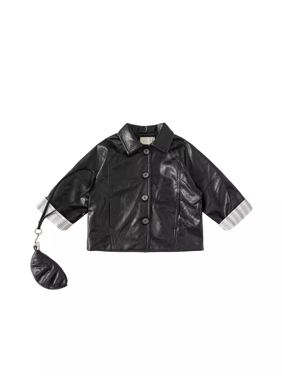 Áo khoác da trẻ em INSbobo thu đông 2025, thời trang, quần áo trẻ sơ sinh, trang phục đầu thu