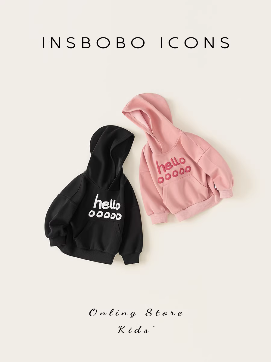 Áo nỉ trẻ em INSbobo thu đông 2025 bộ sưu tập mới áo hoodie bé gái áo dài tay bé trai thời trang và hợp xu hướng