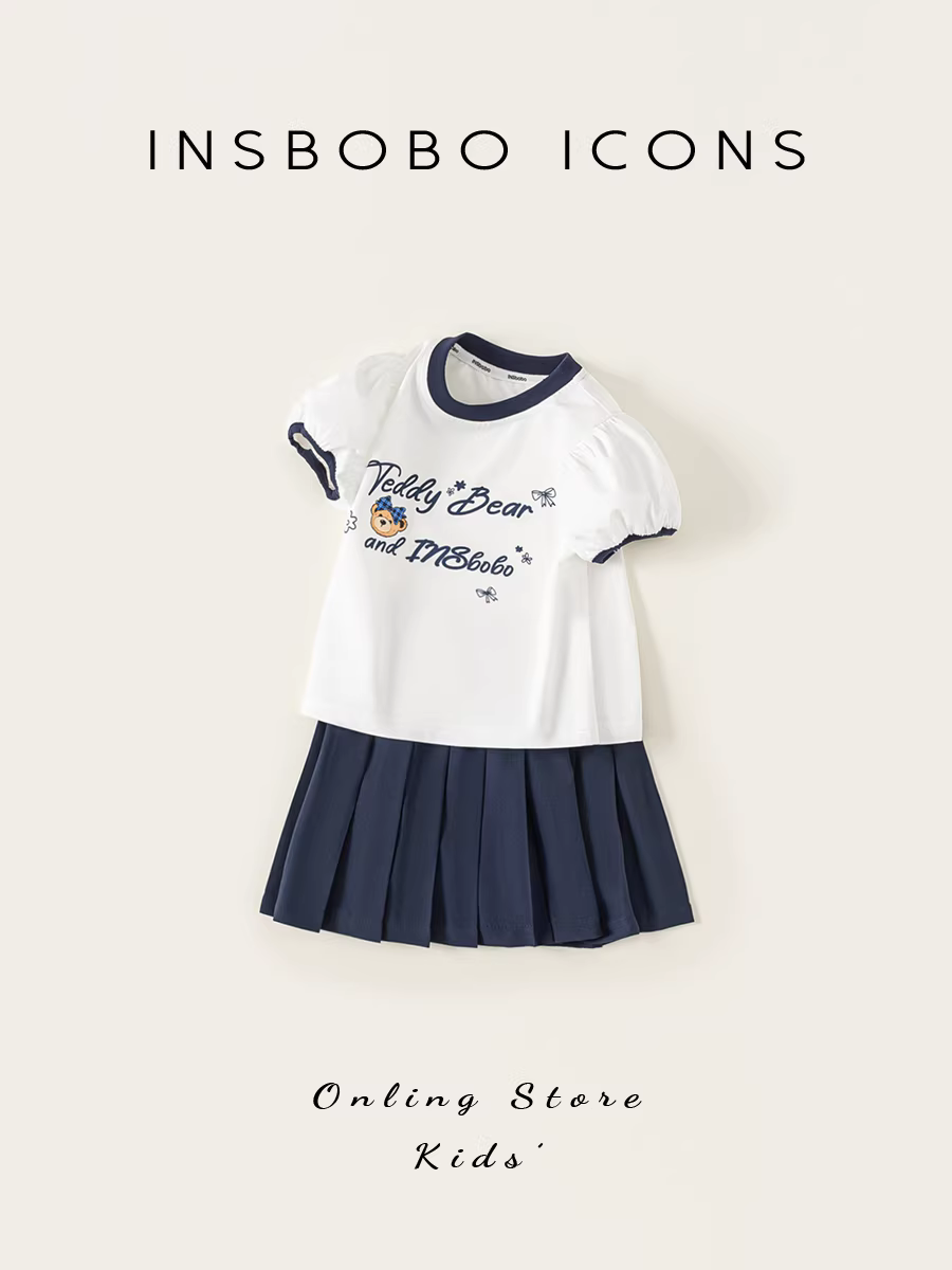 [Bộ sưu tập Gấu bông] Trang phục mùa hè INSbobo dành cho bé gái 2025 - Váy thời trang mùa hè mới cho bé gái
