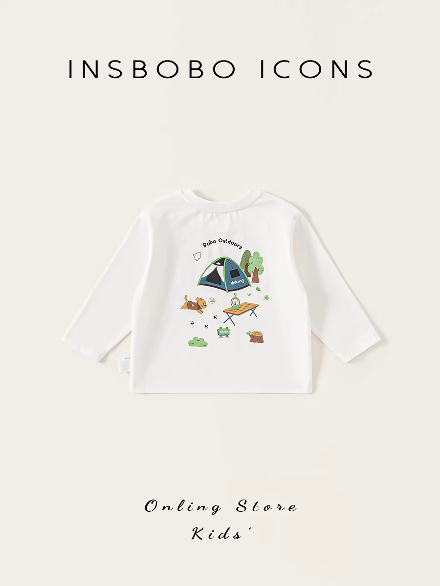 Áo thun bé trai INSbobo trang phục đầu thu 2025 áo dài tay trẻ em mới mùa thu quần áo trẻ em thời trang