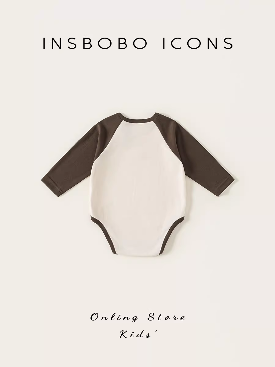 Quần áo trẻ em INSbobo thu đông 2025, bộ liền thân sơ sinh, bộ jumpsuit mùa xuân thu, thời trang trẻ em