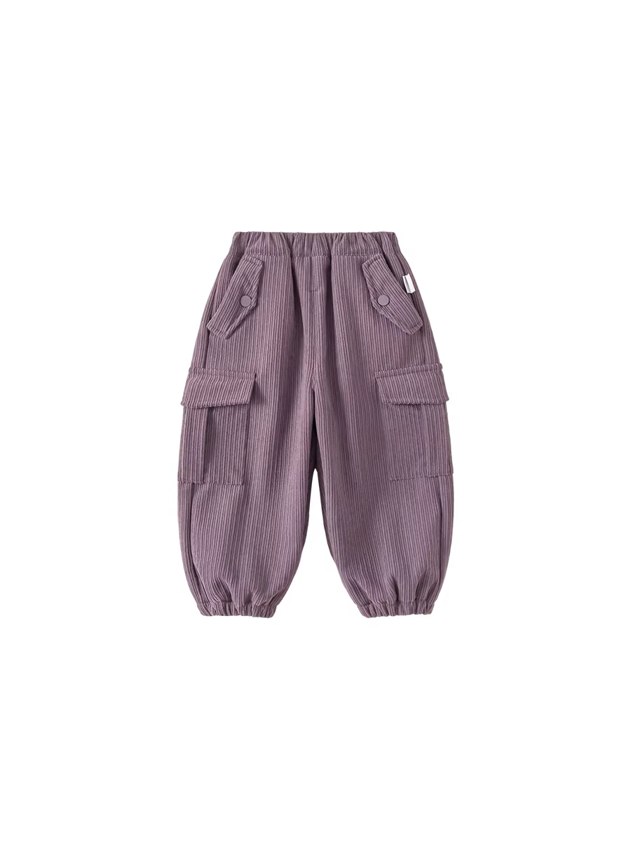 Quần INSbobo bé gái thu đông 2025, quần thể thao trẻ em mới, quần cargo giữ ấm lót lông cừu cho bé mùa đông