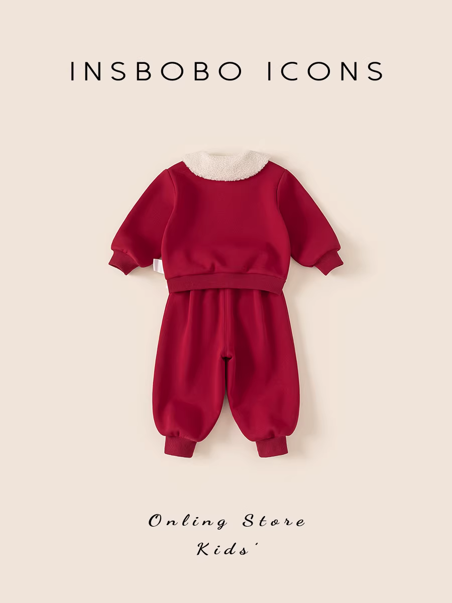 Bộ đồ bé gái INSbobo mùa đông 2025 kiểu mới quần áo trẻ em quần thời trang bé yêu thời trang thu đông quần áo trẻ em