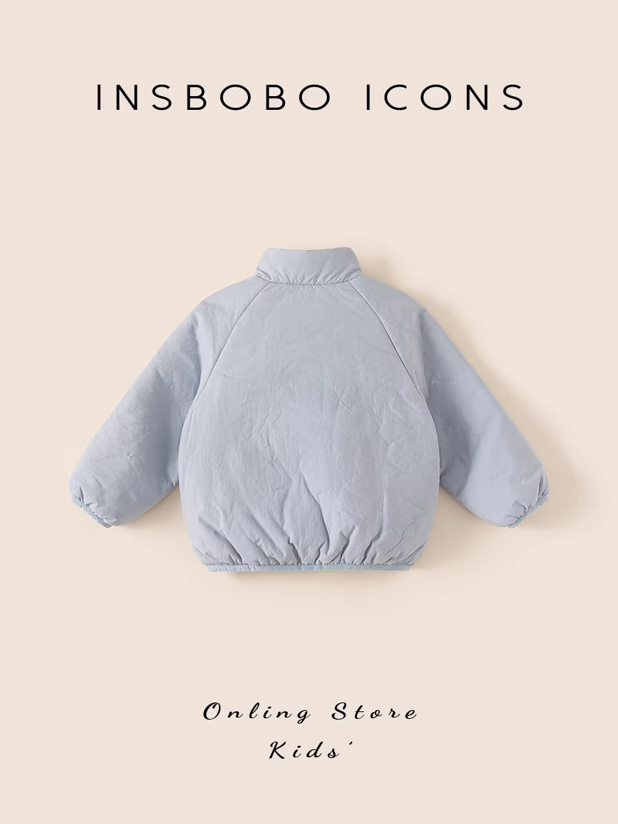 Áo khoác mùa đông dày dặn mới năm 2025 của INSbobo dành cho bé gái, áo ấm mùa thu đông thời trang cho bé trai