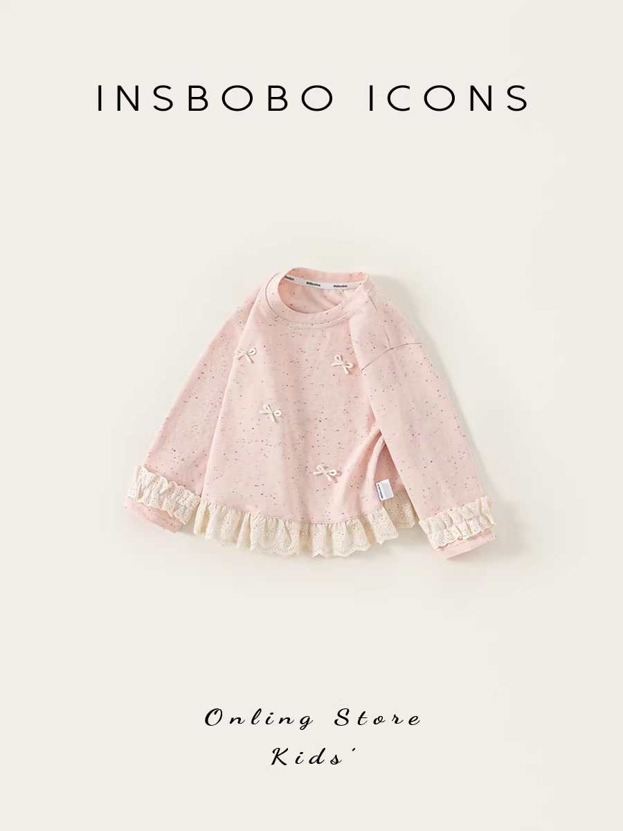 Áo thun bé gái INSbobo thu đông 2025, áo thun dài tay trẻ em, thời trang thu sớm cho bé, siêu xinh