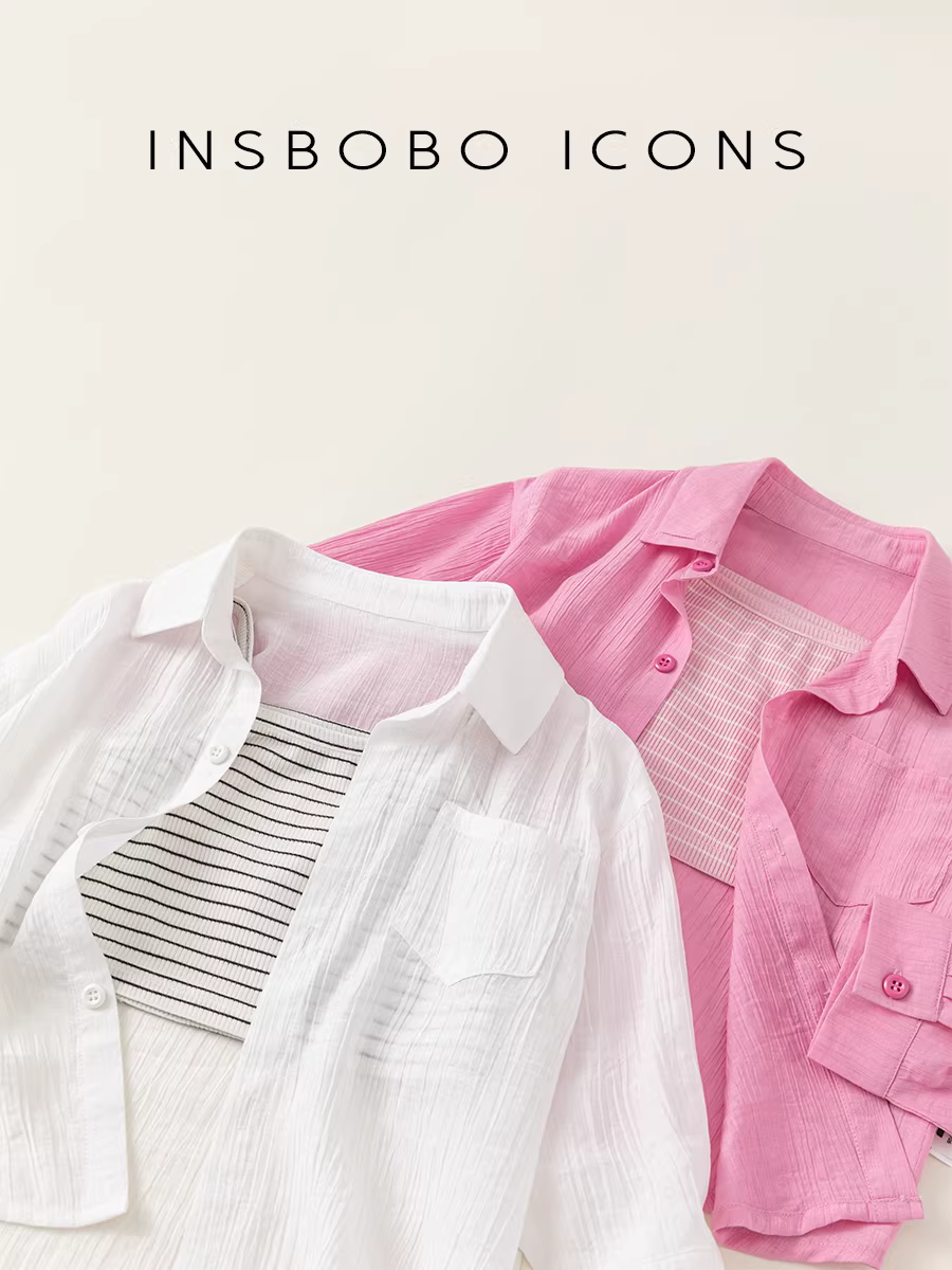 Áo sơ mi bé gái INSbobo, áo sơ mi sọc bé gái, áo kiểu thời trang cho bé gái, thời trang trẻ em xuân thu 2025 mới