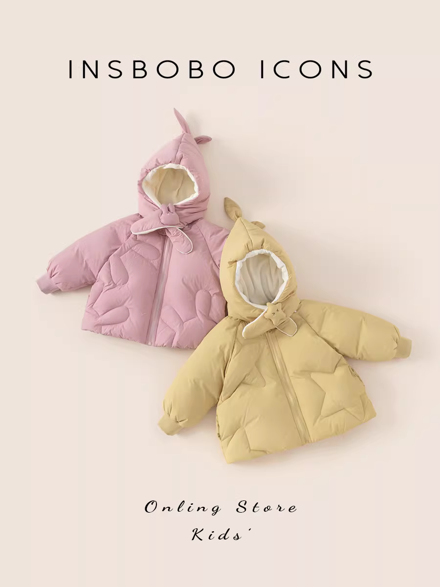 Áo khoác lông vũ cho bé gái mùa đông Áo khoác lông vũ cho trẻ sơ sinh Áo khoác lông vũ trẻ em 90 áo khoác lông vịt trắng Áo khoác lông vũ cho bé gái thời trang mùa đông