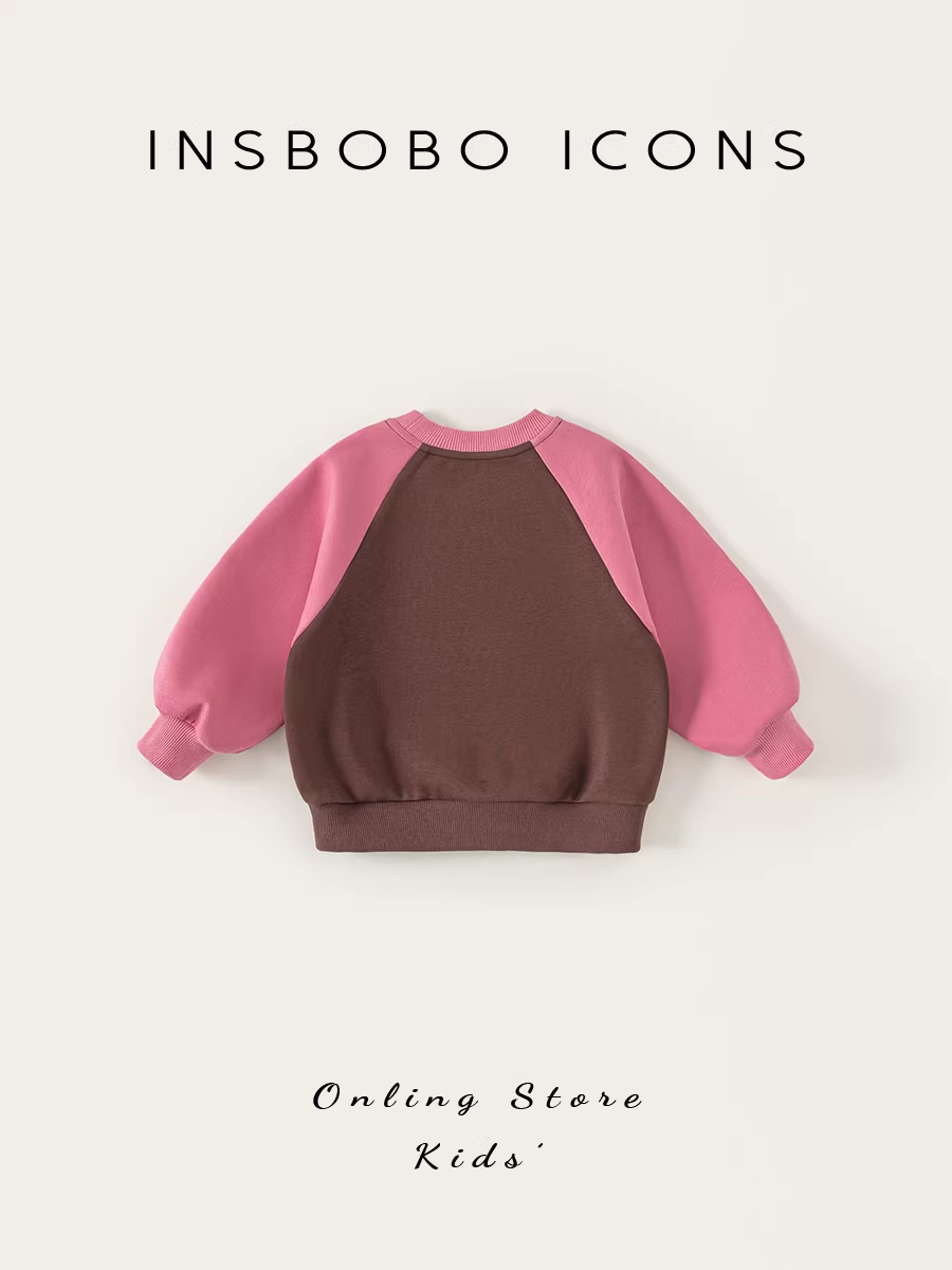 Áo len bé gái INSbobo thu đông 2025, áo kiểu raglan siêu dễ thương, quần áo trẻ em xuân thu