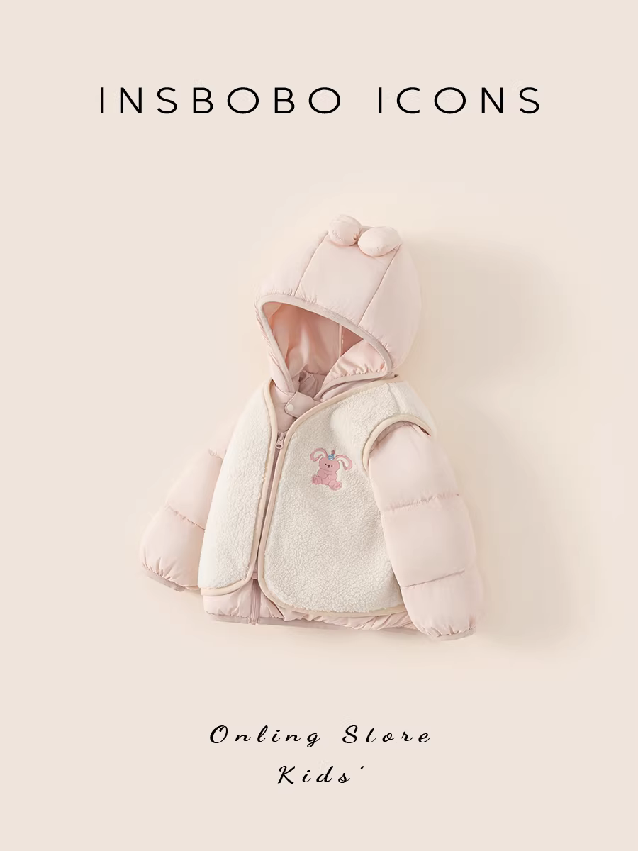 Áo khoác phao bé INSbobo mùa đông 2025 kiểu mới, quần áo giữ ấm mùa thu đông cho bé, bộ hai mảnh thời trang cho bé gái, kiểu dáng hợp xu hướng