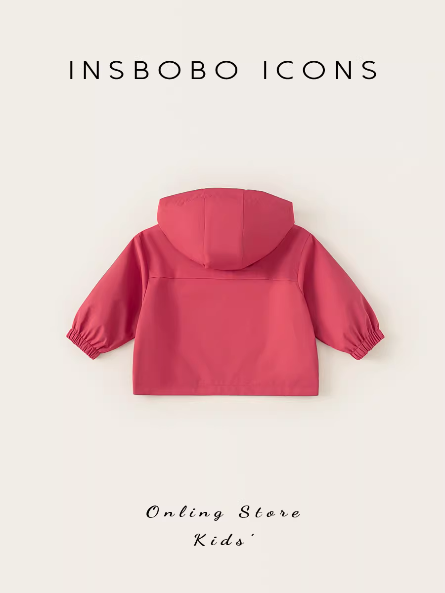 Áo khoác gió INSbobo cho bé gái, kiểu mới thu đông 2025, áo ba lớp cho bé gái