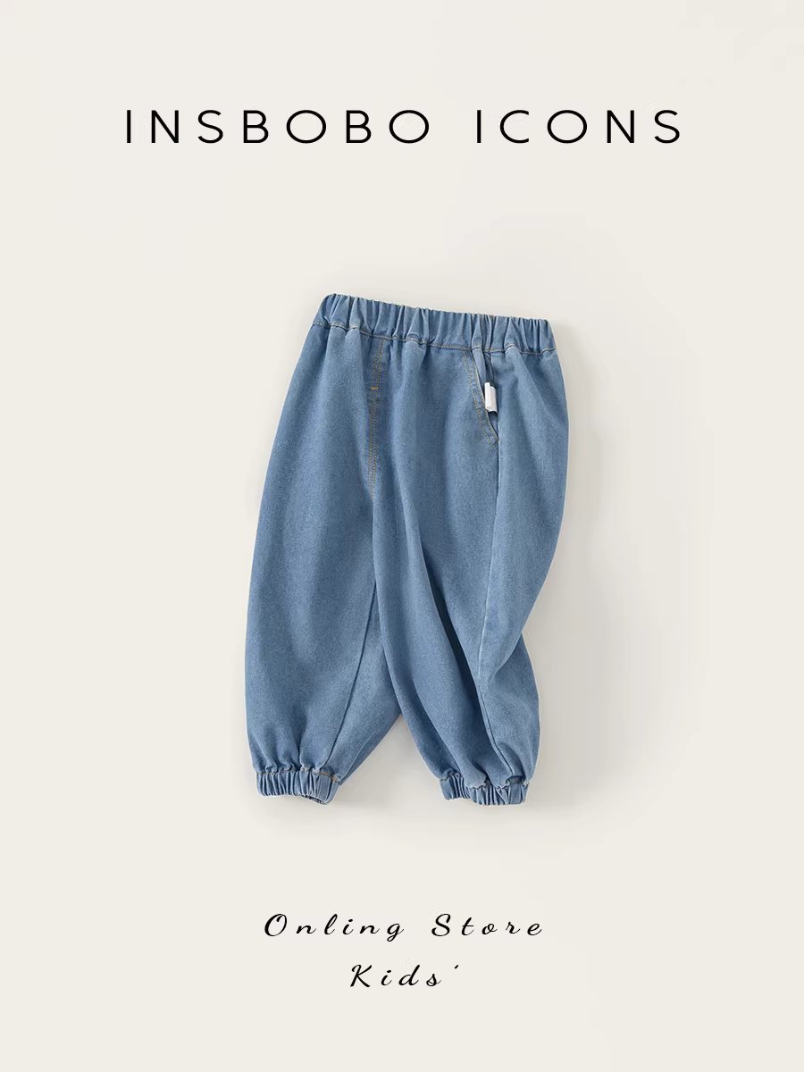 Quần trẻ em INSbobo bộ sưu tập thu đông 2025 quần jeans hoạt hình bé trai quần jogger bé trai