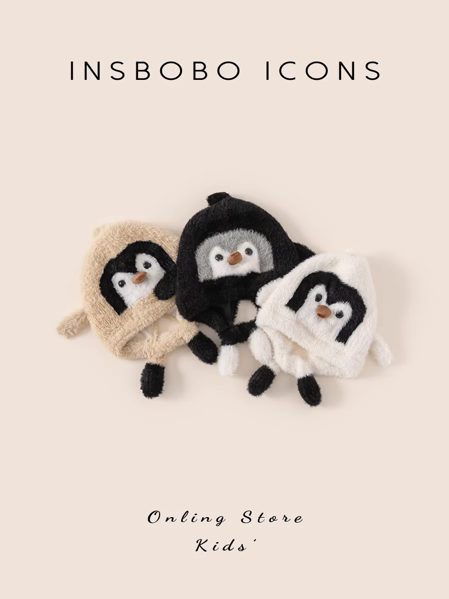 Mũ len trẻ em INSbobo mùa đông 2025, mũ len bé gái kiểu mới, mũ bé sơ sinh mùa thu đông, mũ giữ ấm bé trai