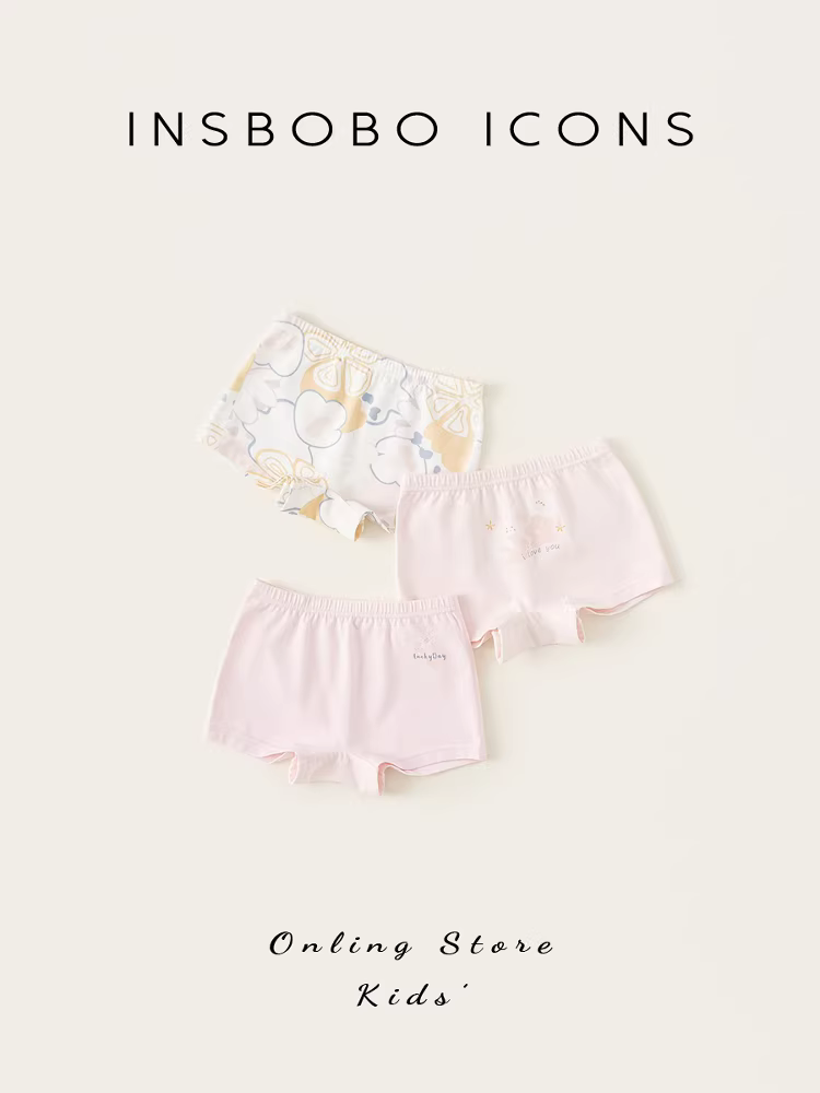 Đồ lót nữ INSbobo kiểu mới 2025 quần đùi bé gái 7A kháng khuẩn quần lót trẻ em chất liệu cotton đồ lót trẻ lớn thời trang