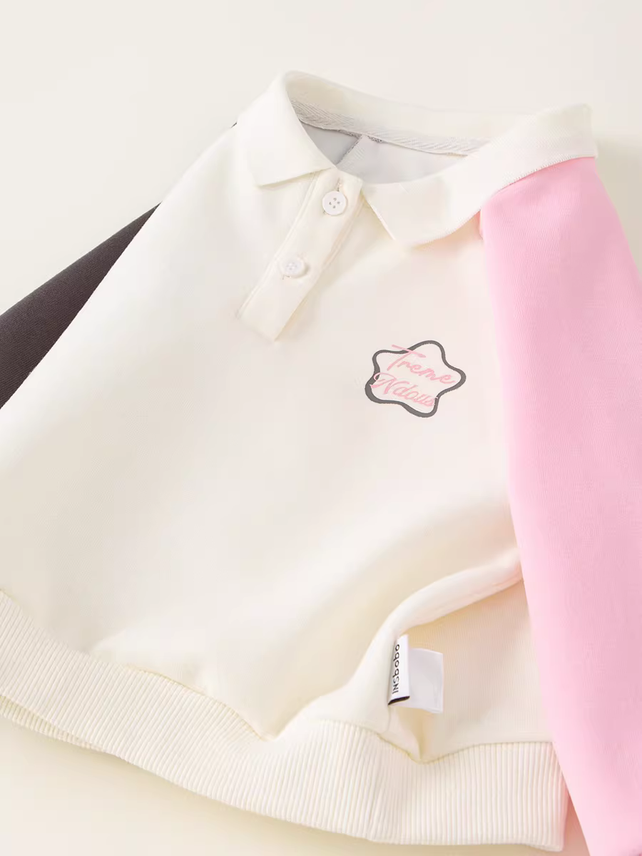 Áo thun bé gái INSbobo xuân thu 2025 kiểu thu mới áo bé gái phối màu áo bé trai thu đông thời trang trẻ em