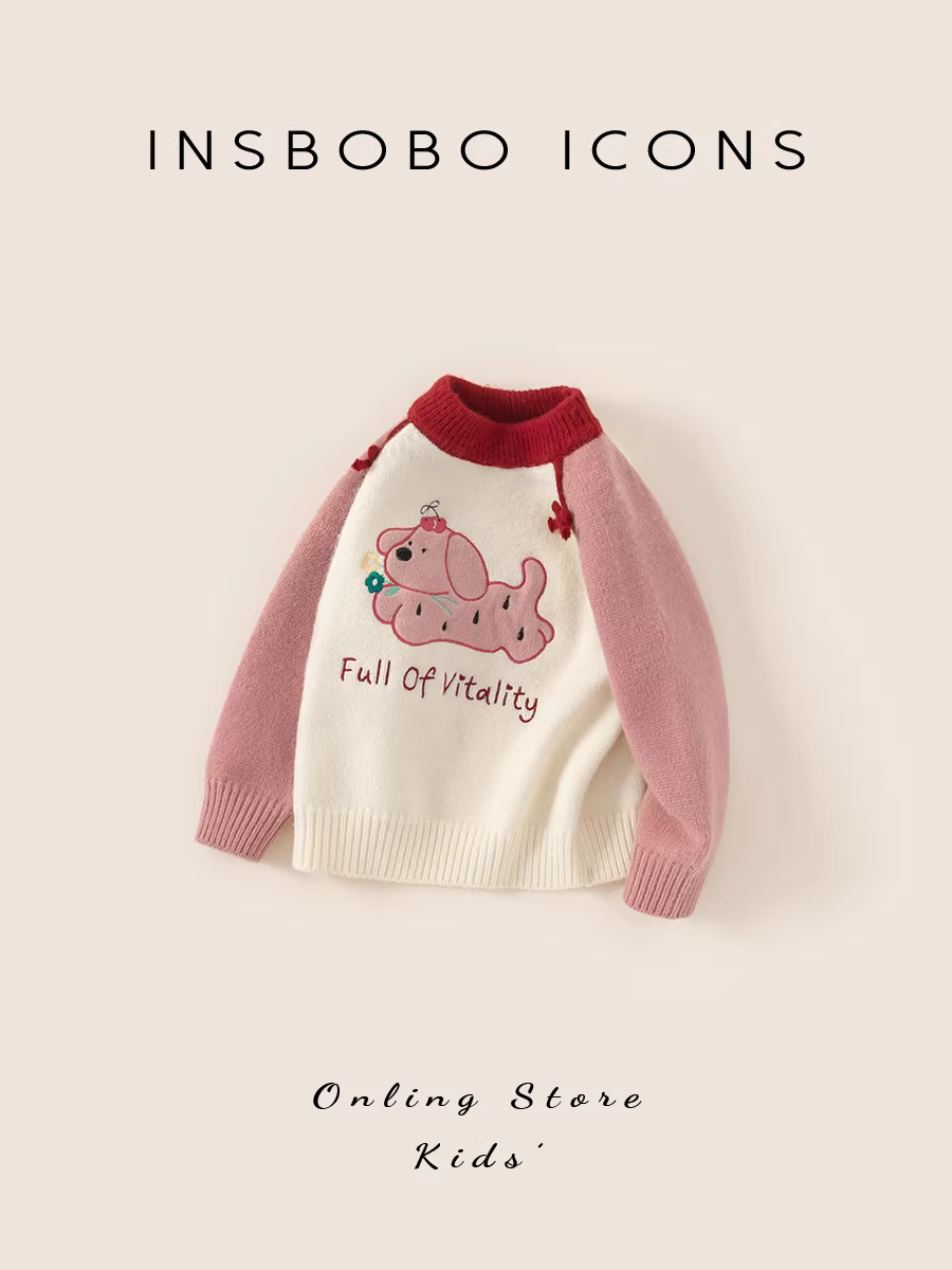 Áo len bé gái INSbobo thu đông 2025, áo len trẻ em mới, áo len dày giữ ấm cho bé, thời trang trẻ em