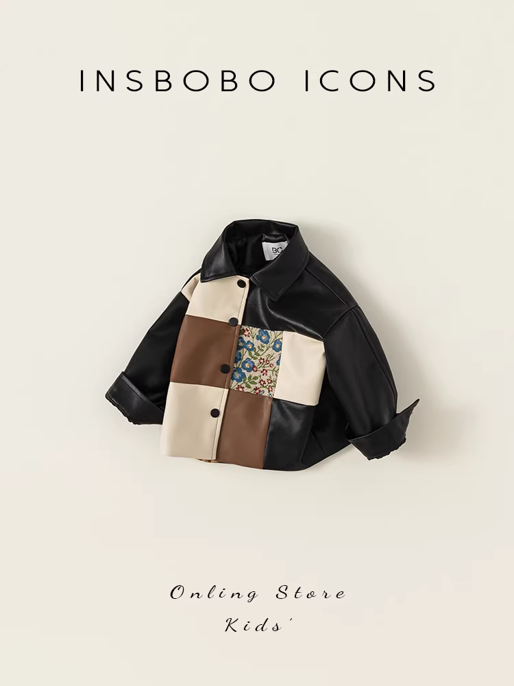 Áo khoác bé trai mùa đông 2025 kiểu mới áo khoác da trẻ em áo khoác da bé trai quần áo trẻ em bé gái mùa thu đông lót lông cừu