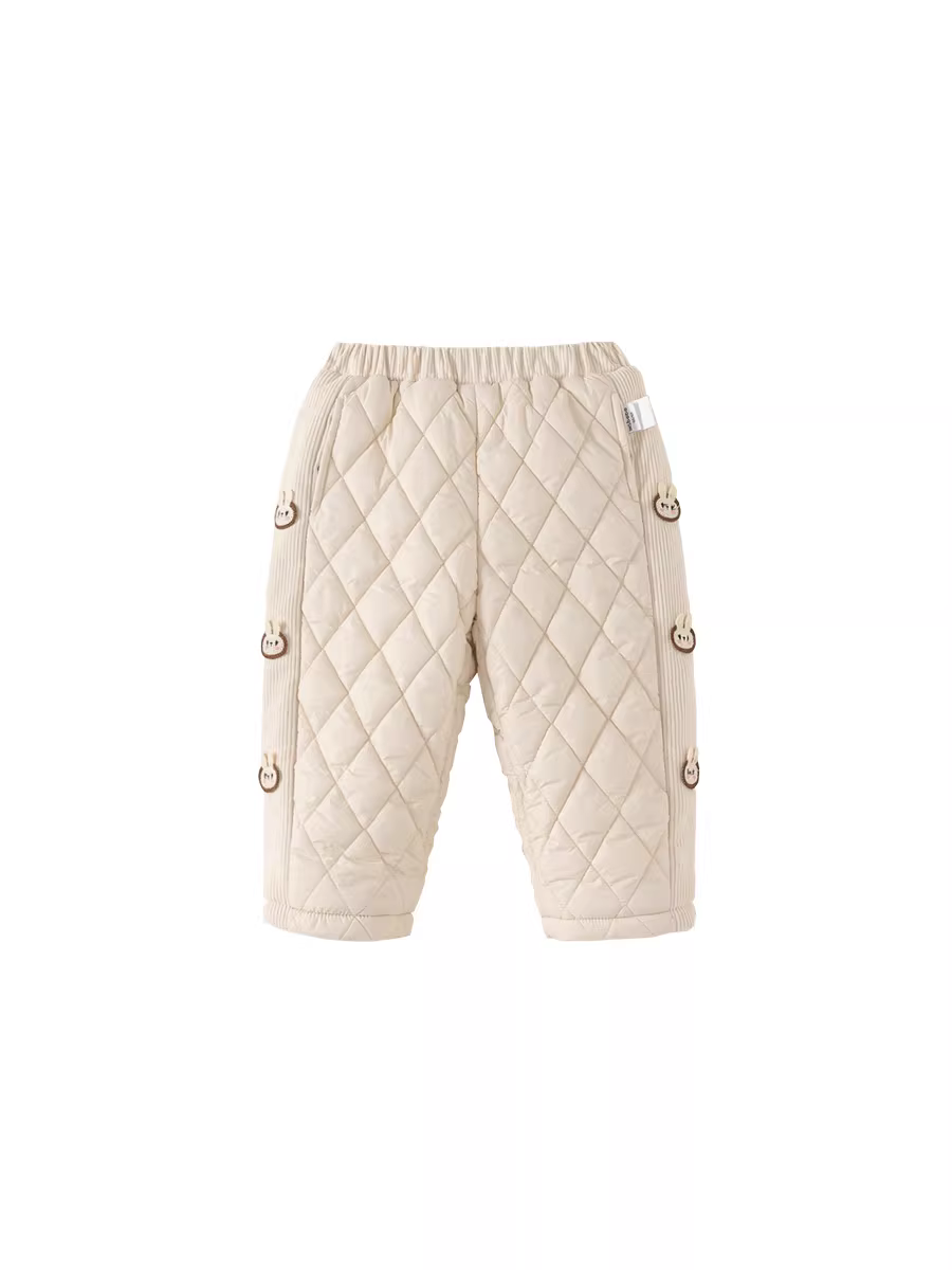 Quần bé gái INSbobo thu đông 2024 mới dày dặn họa tiết hoạt hình chất liệu cotton quần bé gái mặc thường ngày giữ ấm mùa đông