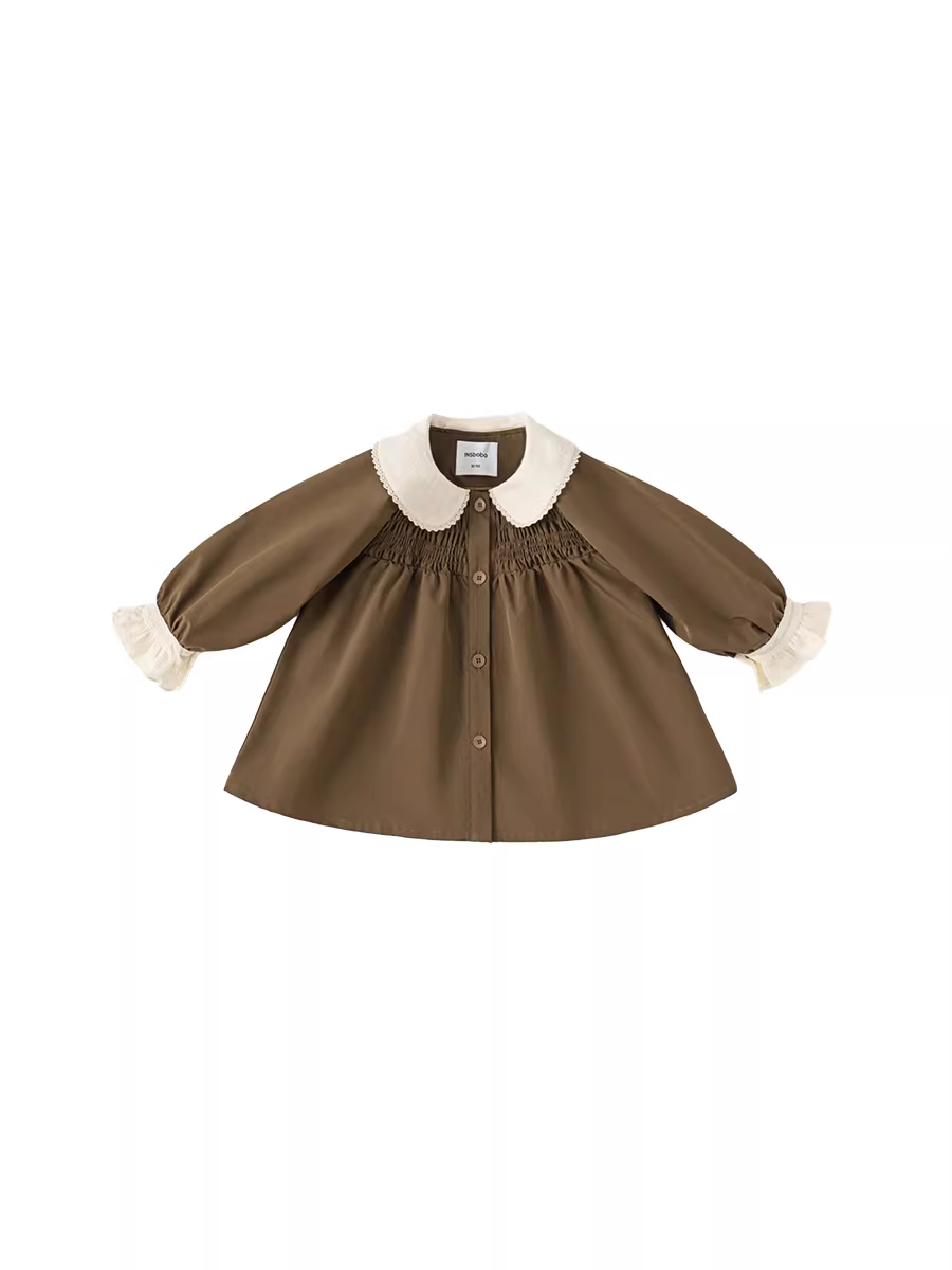 Váy bé gái INSbobo thu đông 2025 kiểu mới, áo khoác dài thời trang trẻ em