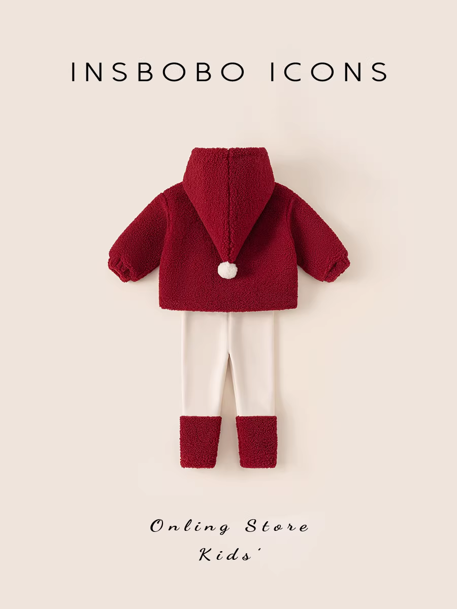 Bộ đồ mùa đông INSbobo cho bé gái, kiểu mới 2025, áo khoác thời trang, quần legging, quần áo thu đông cho bé