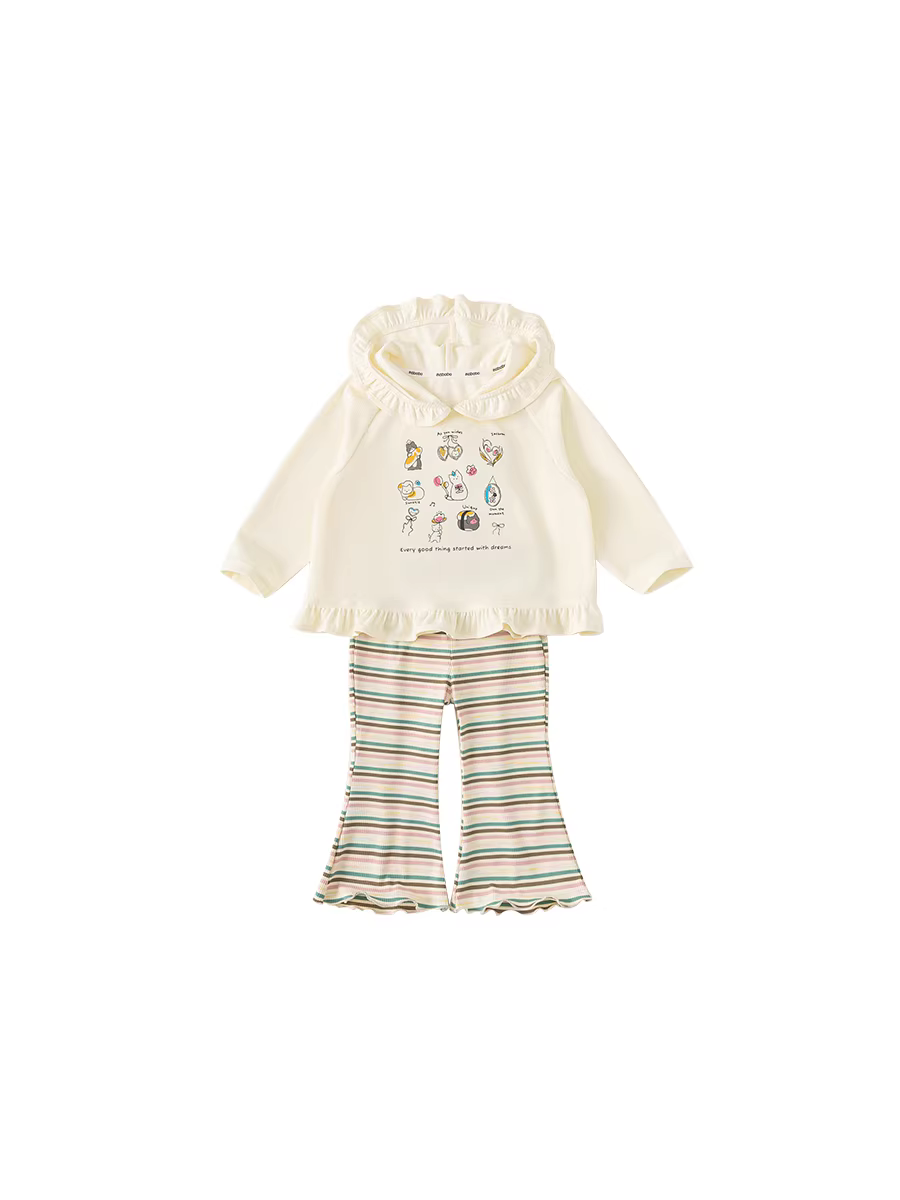 Bộ đồ thể thao INSbobo cho bé gái 2025, áo sweatshirt và quần jogger hai mảnh, kiểu Hàn Quốc thời trang cho mùa thu