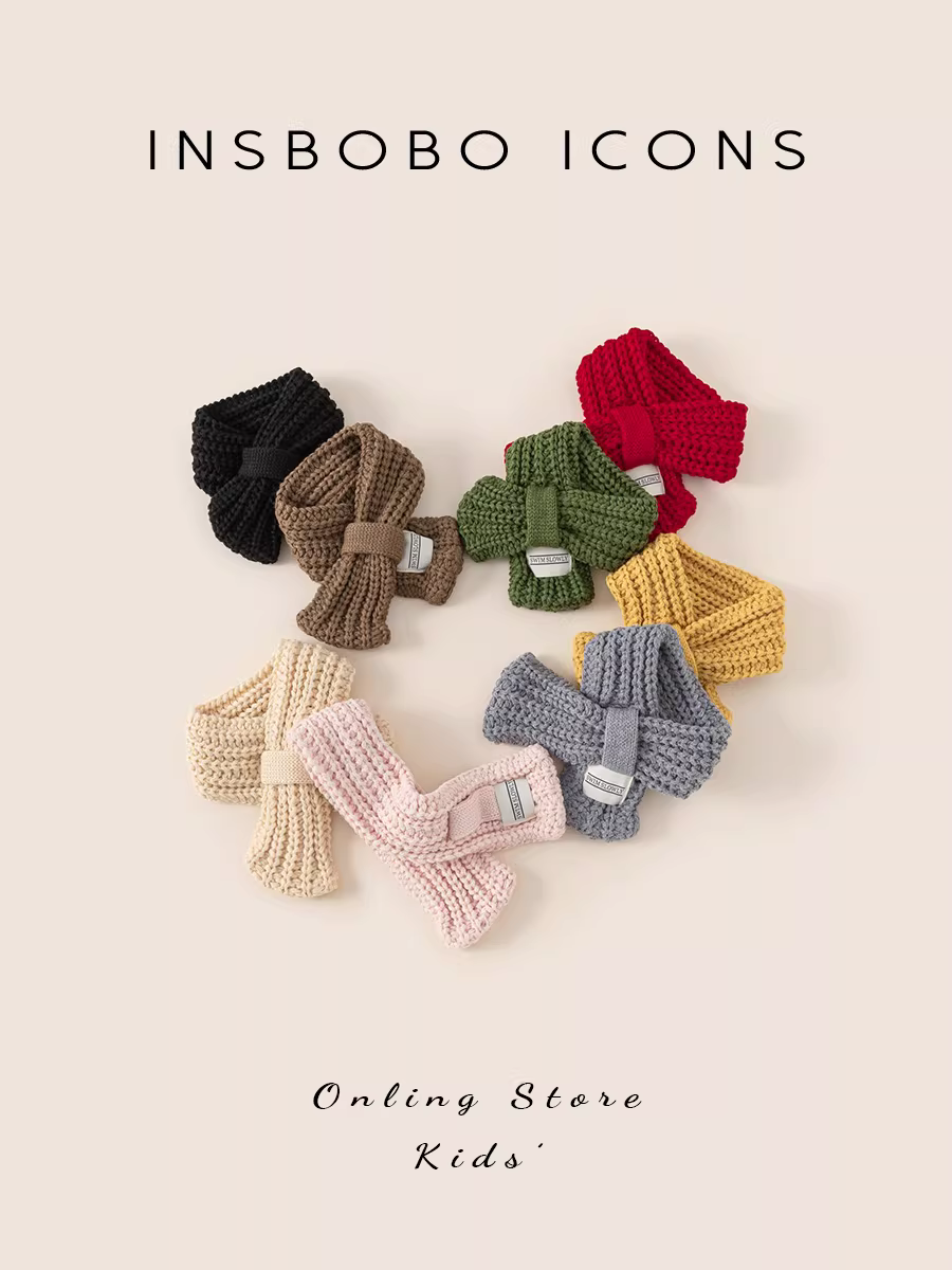 Khăn quàng cổ INSbobo cho bé mùa thu đông phong cách mới dành cho bé gái Hàn Quốc đa năng giữ ấm cổ đơn giản cho bé trai bảo vệ cổ ấm áp sành điệu