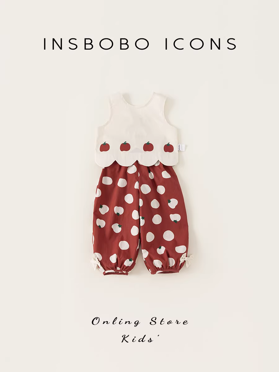 Trang phục mùa hè cho bé gái, quần áo mùa hè cho bé gái kiểu mới 2025, bộ hai mảnh áo gile cho bé gái, trang phục mùa hè trẻ em thời trang