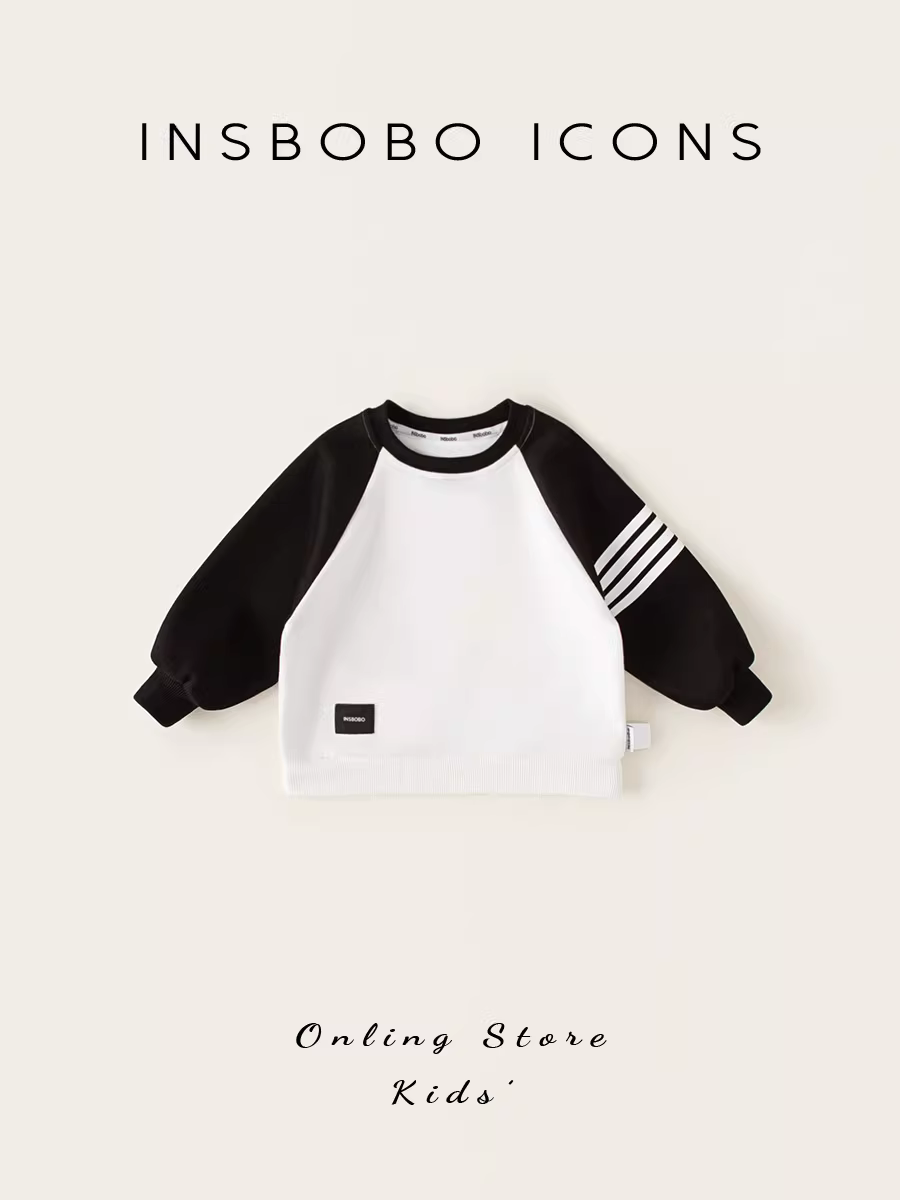 Áo thun trẻ em INSbobo áo bé trai mùa thu 2025 mới kiểu dáng thời trang bé gái dài tay bé trai raglan thời trang