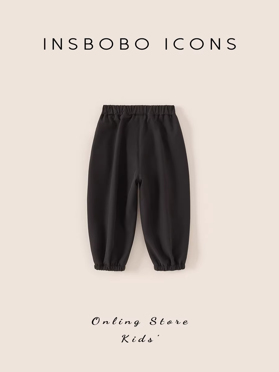 Quần bé trai INSbobo thu đông 2025, quần thể thao lót lông mới cho bé, quần dài mùa đông thời trang cho bé trai, kiểu dáng hiện đại