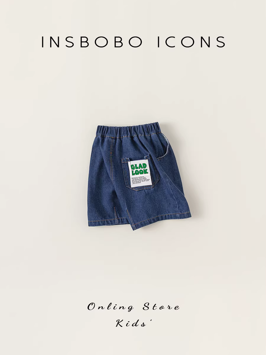 Quần short trẻ em INSbobo quần bé gái kiểu dáng mỏng nhãn hiệu thời trang quần short denim bé trai phong cách đa năng mặc mùa hè