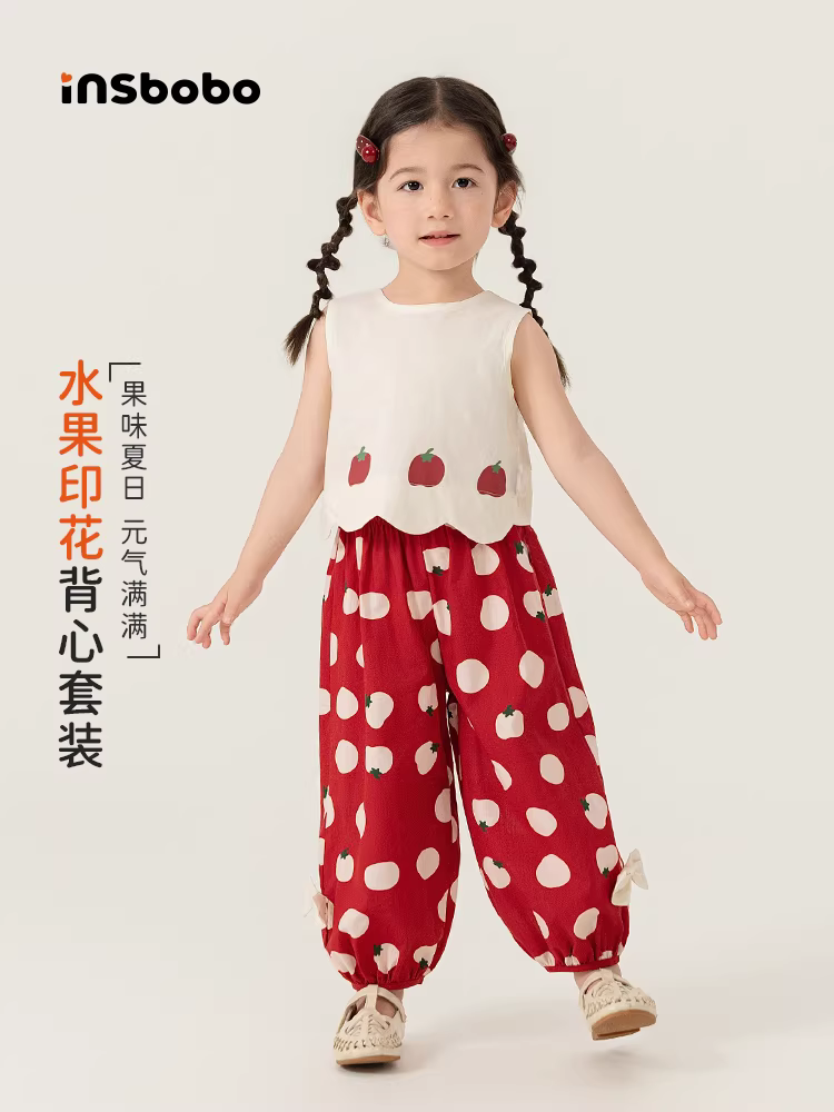 Trang phục mùa hè cho bé gái, quần áo mùa hè cho bé gái kiểu mới 2025, bộ hai mảnh áo gile cho bé gái, trang phục mùa hè trẻ em thời trang