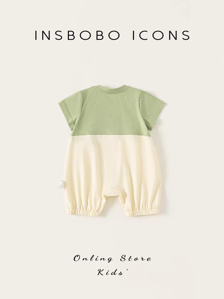 Quần áo trẻ em INSbobo, bộ liền thân mùa hè kiểu dáng thời trang cho bé trai, bộ jumpsuit sơ sinh, trang phục đầu hè 2025