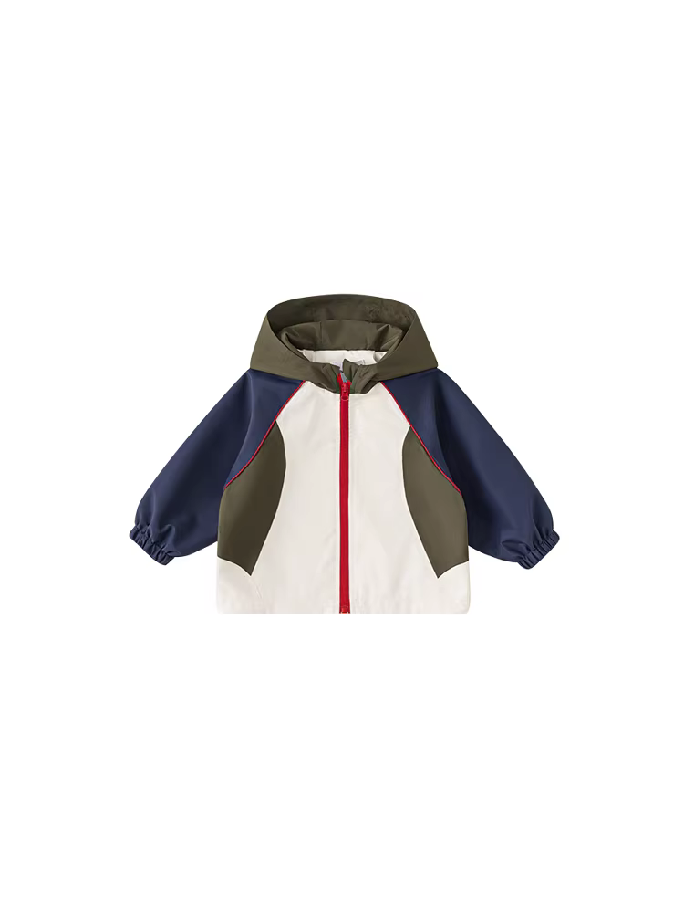 Áo khoác bé trai INSbobo thu đông 2025 kiểu mới, áo khoác có mũ trẻ em, áo gió trẻ em thời trang thu đông