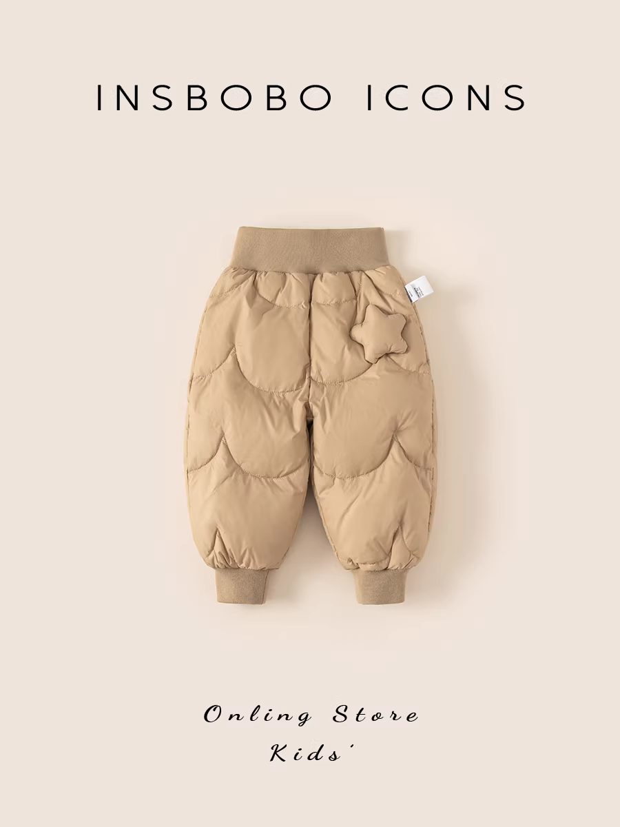 Quần lông vũ trẻ em mùa đông, quần bé mùa đông 2025, quần lông vũ trẻ em mới, quần ấm lông vịt trắng 90%