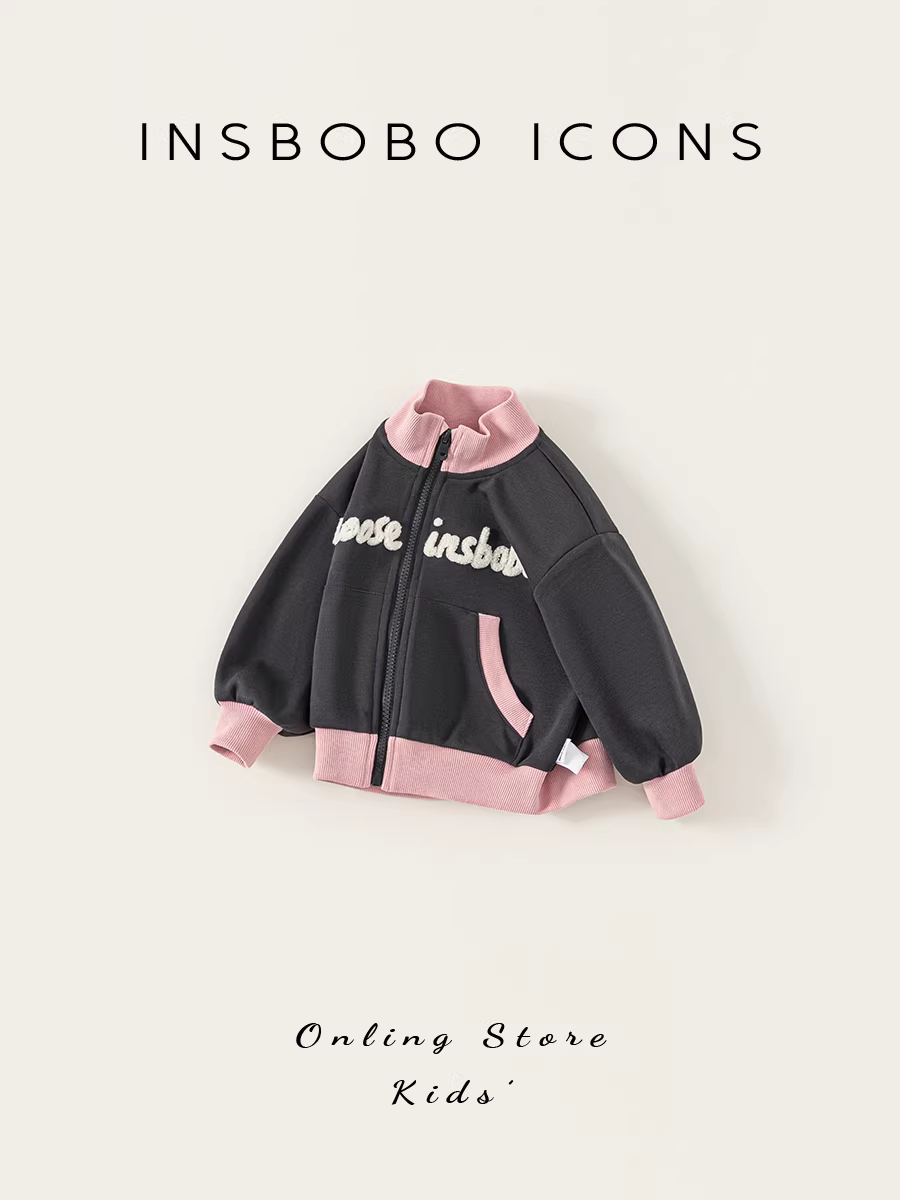 Áo khoác bé gái INSbobo thu đông 2025 kiểu dáng thời trang, áo len bé gái xuân thu, quần áo thời trang trẻ em