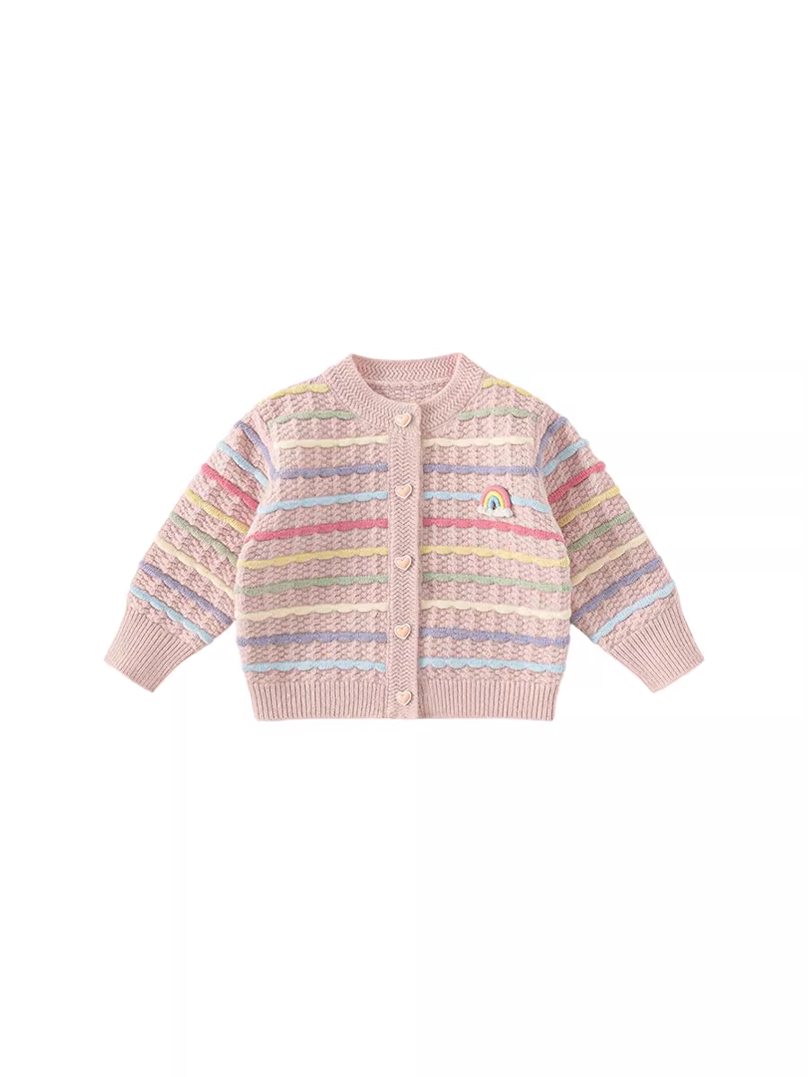 Áo len bé gái INSbobo thu đông 2025, áo cardigan len trẻ em mới, áo khoác giữ ấm cho bé mùa thu đông, quần áo trẻ em