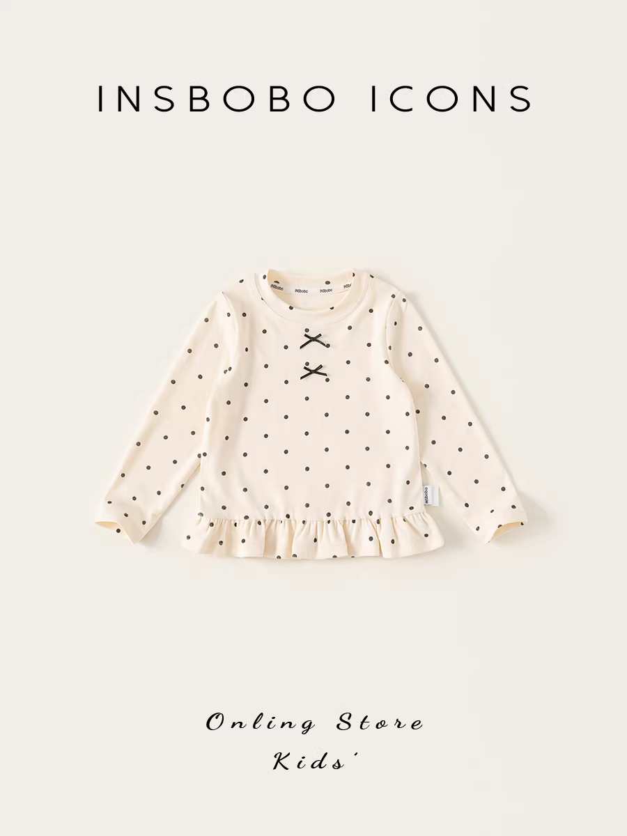 Áo bé gái INSbobo thu đông 2025 kiểu mới siêu dễ thương, áo thun dài tay trẻ em, xu hướng thời trang thu đông