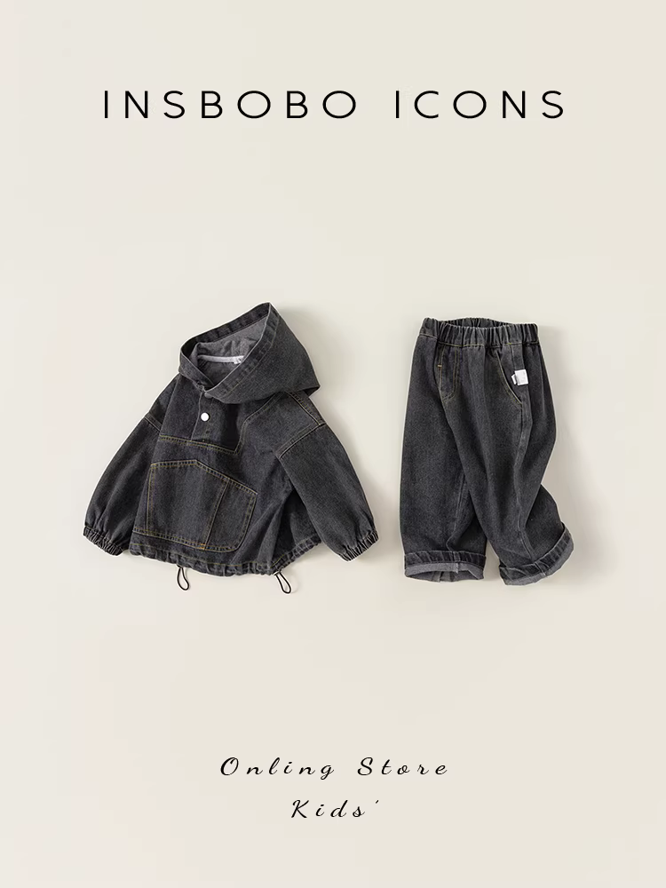 Bộ đồ trẻ em bé sơ sinh quần áo thu đông bộ đồ denim trẻ em 2025 mẫu mới thu đông quần áo bé trai xuân thu thời trang