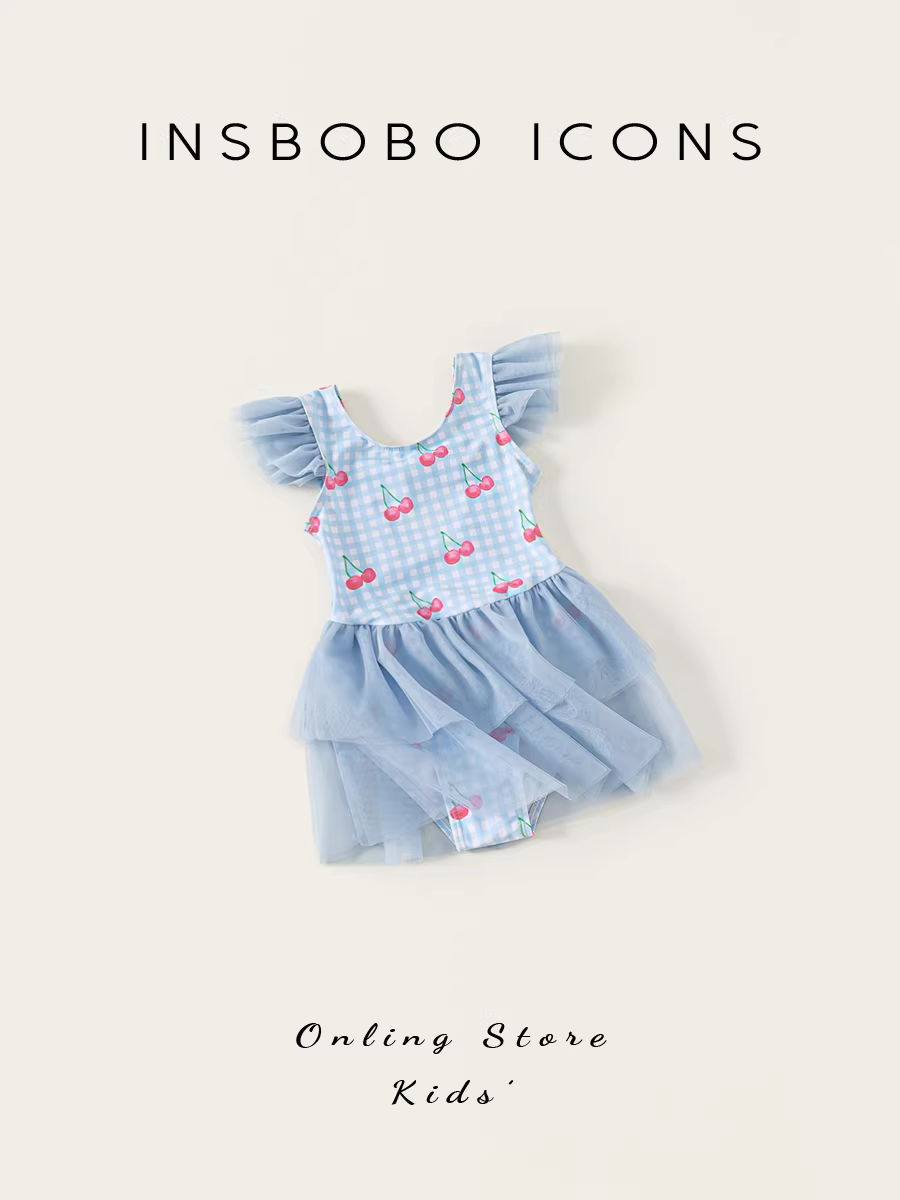 Đồ bơi bé gái INSbobo mùa hè 2025 kiểu mới, quần áo mùa hè trẻ em, quần áo trẻ em gái